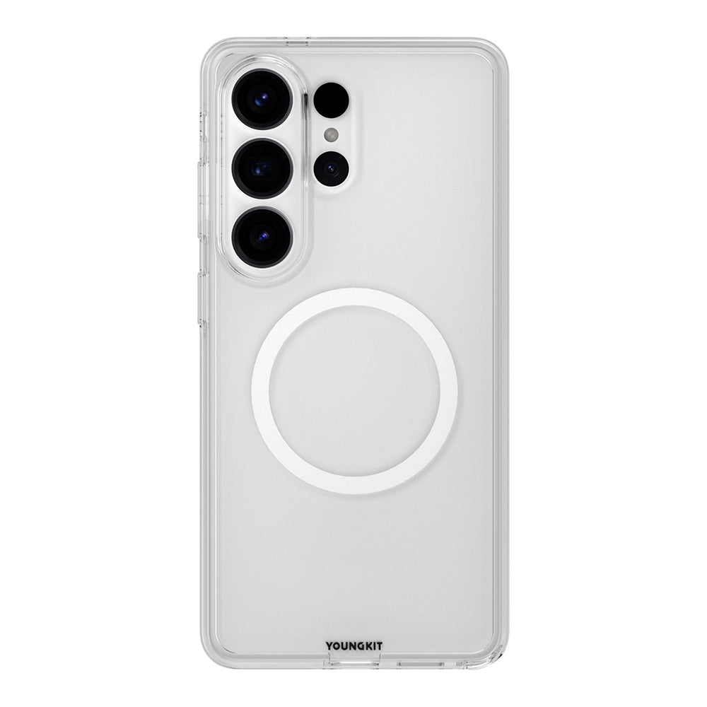Galaxy S26 Ultra Kılıf M-safe Şarj Özellikli Youngkit Clear Serisi Kapak Gri