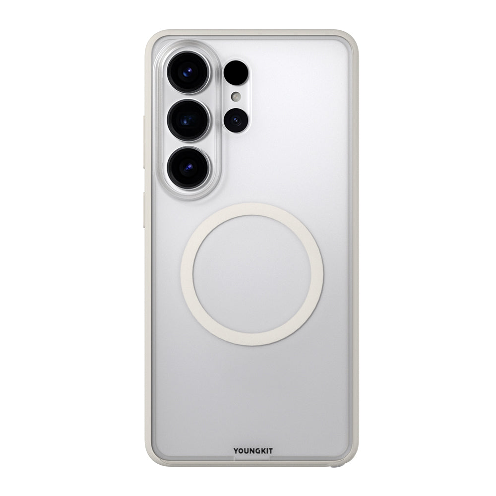 Galaxy S26 Ultra Kılıf M-safe Şarj Özellikli Youngkit Clear Serisi Kapak Gri