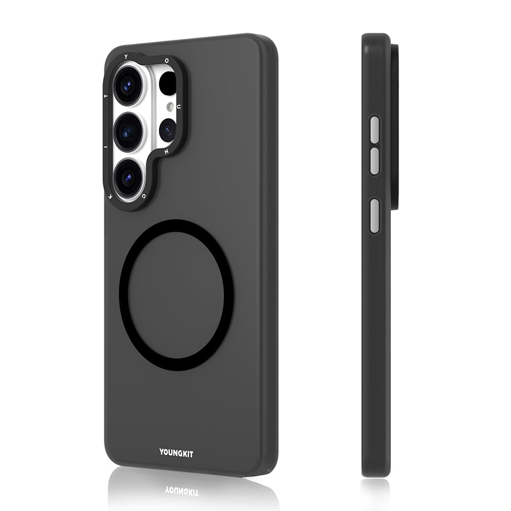 Galaxy S26 Ultra Kılıf M-safe Şarj Özellikli Youngkit Hidden Sand Serisi Kapak Siyah