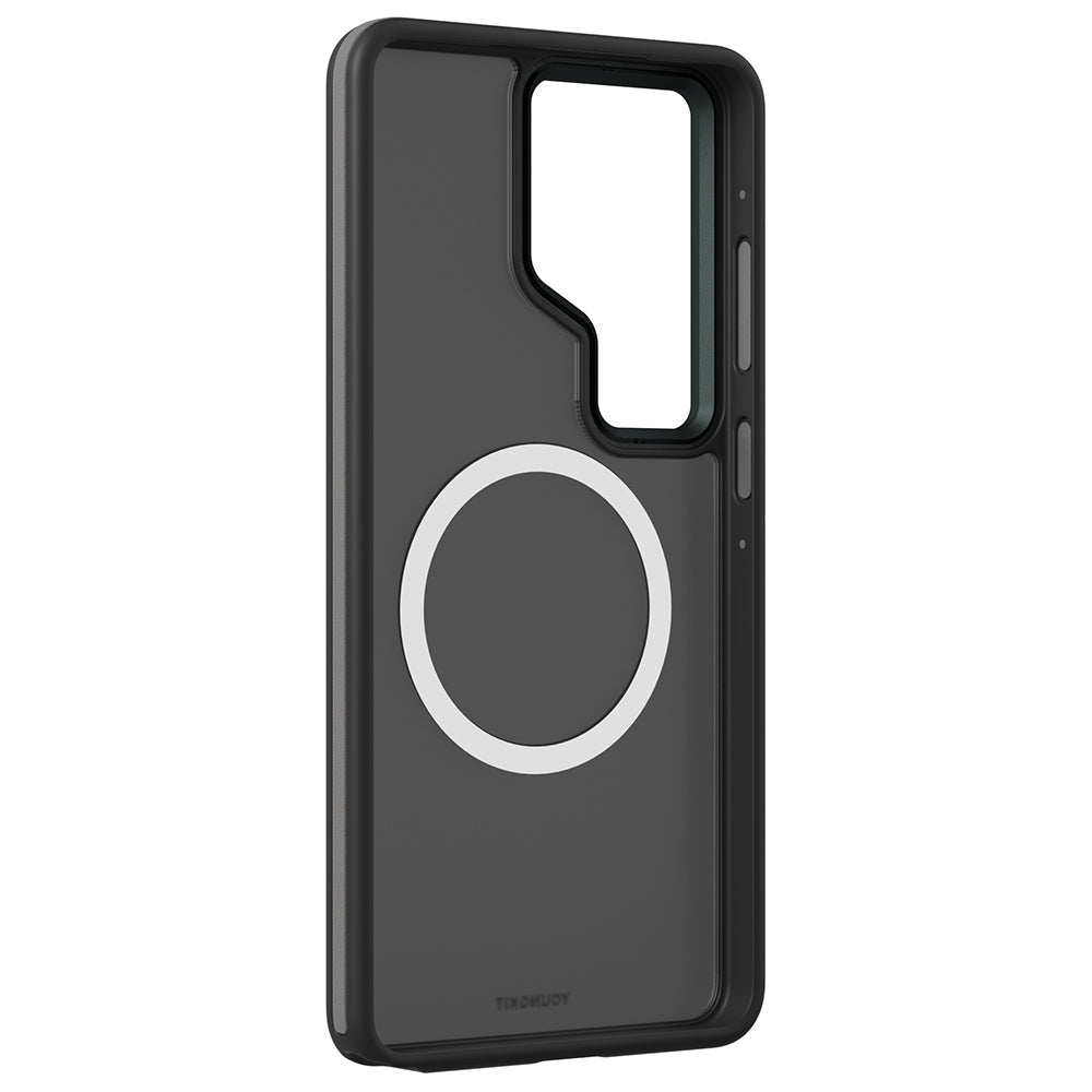 Galaxy S26 Ultra Kılıf M-safe Şarj Özellikli Youngkit Rock Sand Serisi Kapak Siyah