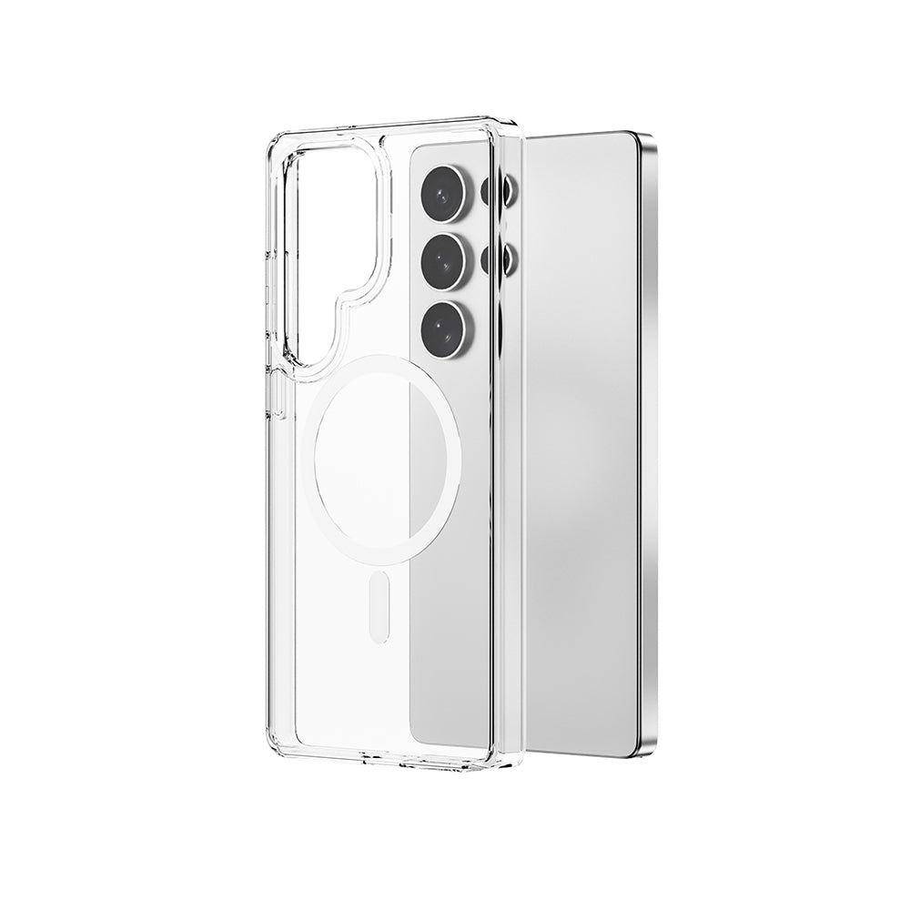 Galaxy S26 Ultra Kılıf Wiwu MCC-101 iShield Pro Serisi M-safe Şarj Özellikli Crystal Sert PC Kapak Şeffaf