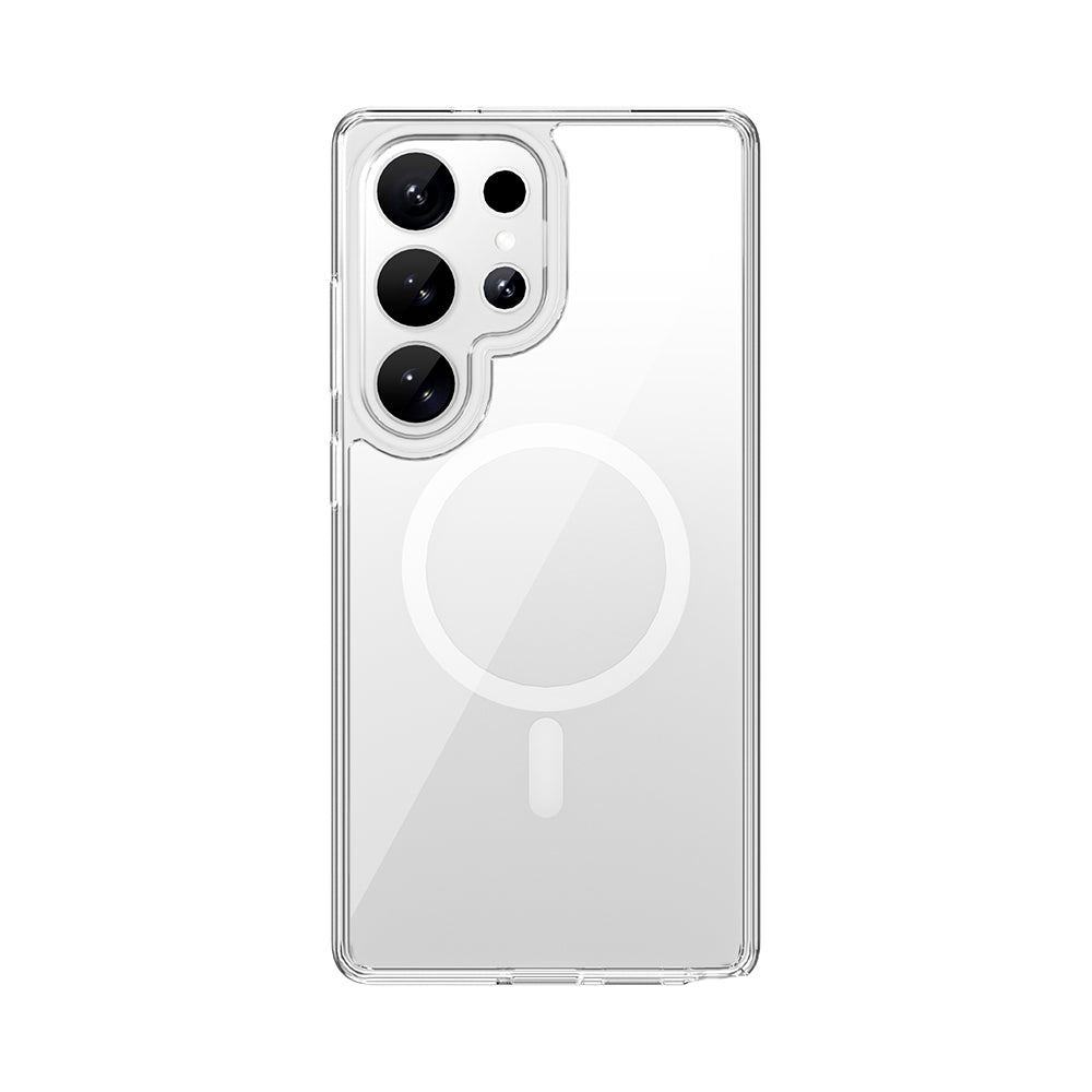 Galaxy S26 Ultra Kılıf Wiwu MCC-101 iShield Pro Serisi M-safe Şarj Özellikli Crystal Sert PC Kapak Şeffaf