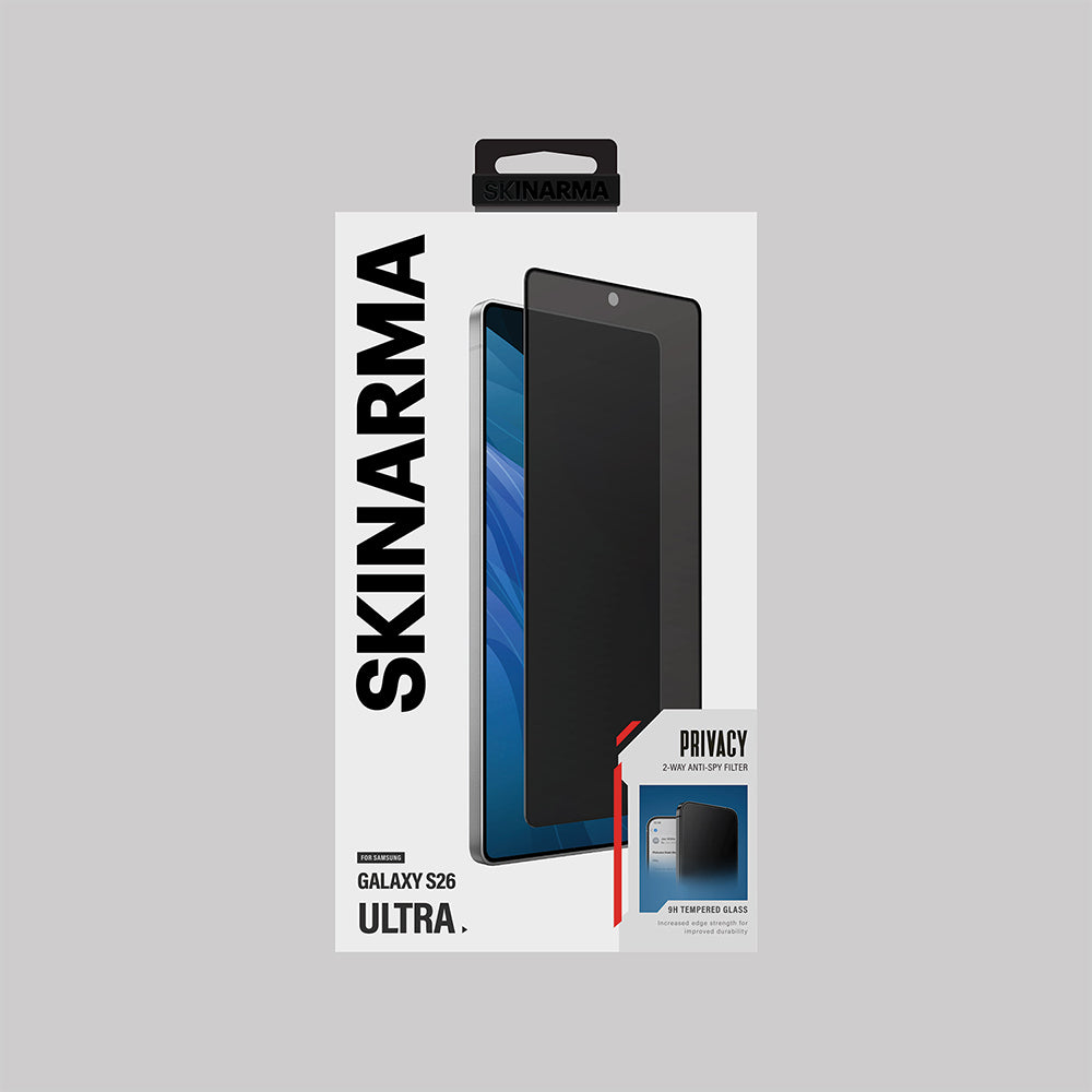 Galaxy S26 Ultra Skinarma 0.25mm Oleofobik Privacy Cam Ekran Koruyucu Siyah