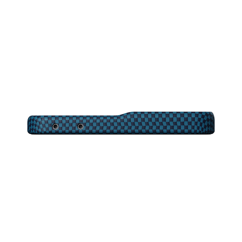 Galaxy Z Flip 8 Kılıf M-safe Şarj Özellikli Aramid Karbon Fiber Pitaka Tactile Woven Sunset-Moonrise Serisi Kapak Mavi