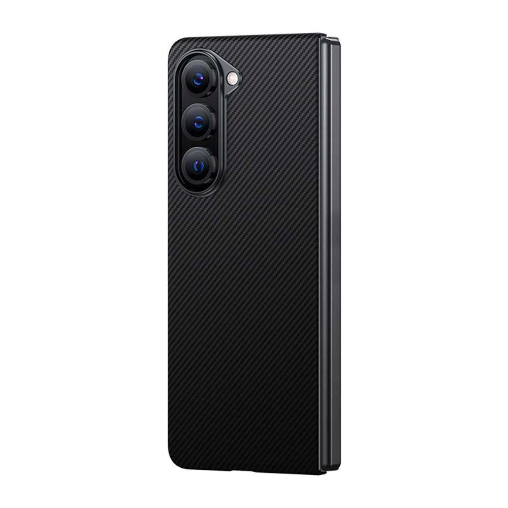 Galaxy Z Fold 5 Kılıf Magsafe Özellikli Karbon Fiber Benks Essential 600D Kevlar Kılıf Siyah