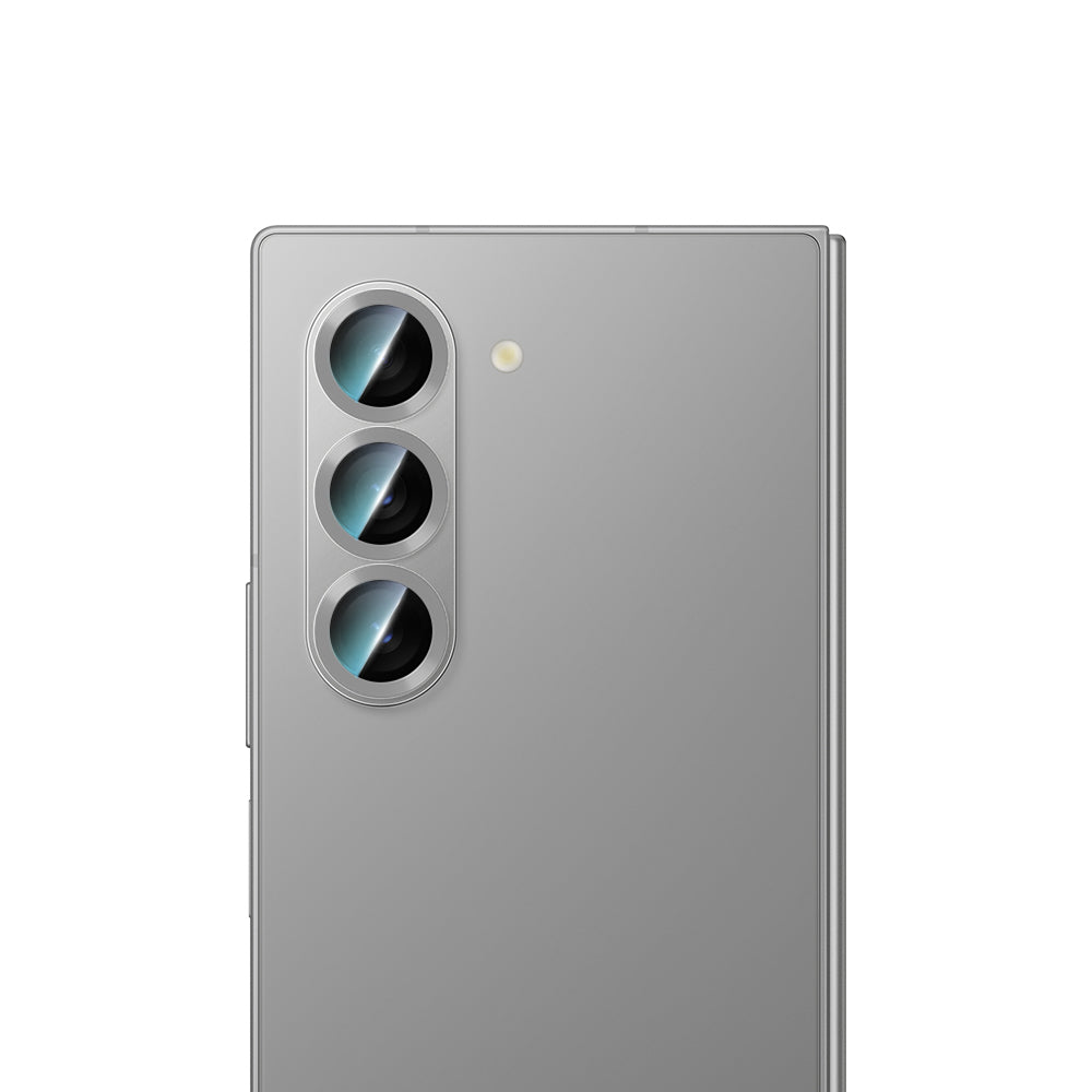Galaxy Z Fold 6 CaseWorld Alloy Serisi Oleofobik Anti Reflective Kamera Lens Koruyucu Gümüş