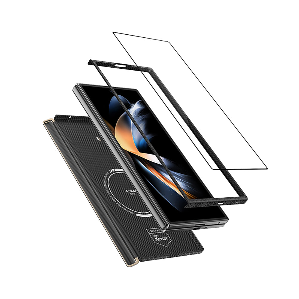 Galaxy Z Fold 7 Benks ArmorAir ArmorGrid Grand Combo Üçlü Aksesuar Seti (Ön Arka Kevlar Kapak + Ekran Koruyucu) Siyah