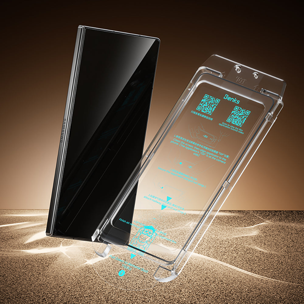 Galaxy Z Fold 7 Benks Glass Warrior AR Cam Ekran Koruyucu + Kolay Uygulama Aparatı Şeffaf