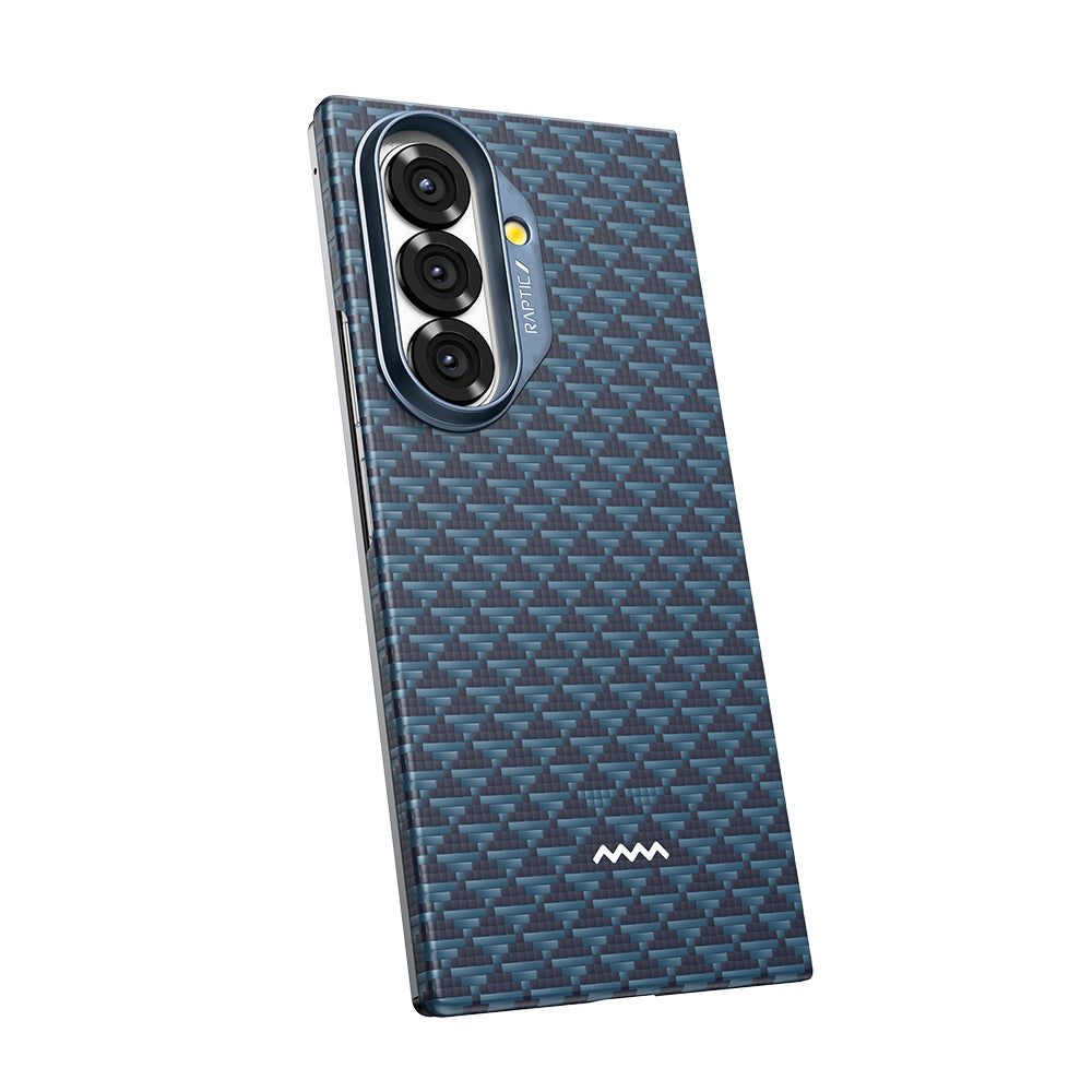Galaxy Z Fold 7 Kılıf M-safe Şarj Özellikli Raptic Aramid Skin Origin Serisi Kapak Lacivert