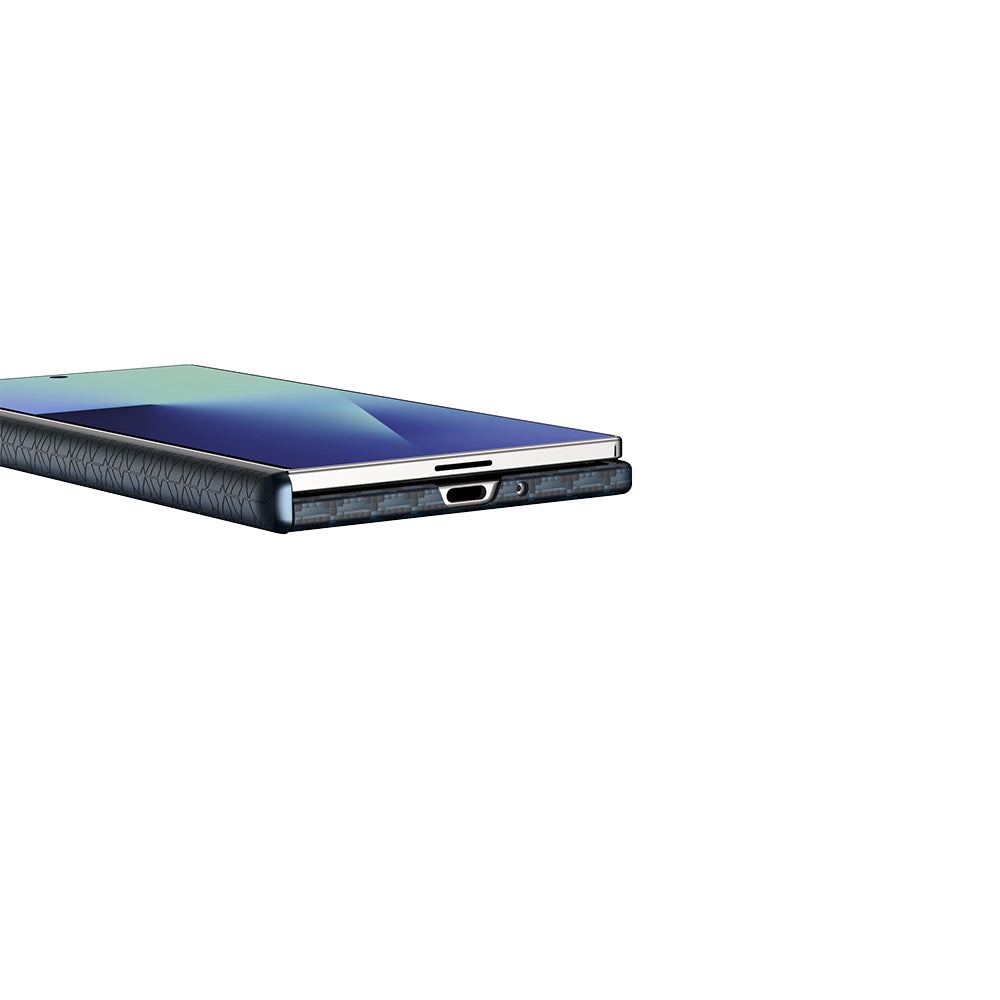 Galaxy Z Fold 7 Kılıf M-safe Şarj Özellikli Raptic Aramid Skin-Pro Profound Serisi Kapak Lacivert