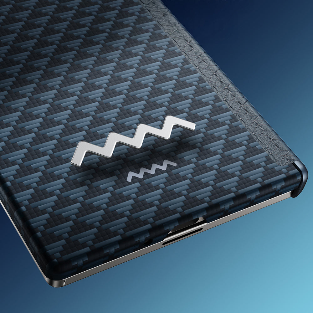 Galaxy Z Fold 7 Kılıf M-safe Şarj Özellikli Raptic Aramid Skin-Pro Profound Serisi Kapak Lacivert