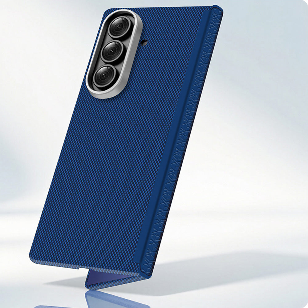 Galaxy Z Fold 7 Kılıf M-Safe Şarj Özellikli Zore Paris Zerre Sert PC Kapak Lacivert
