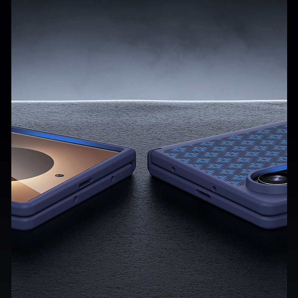 Galaxy Z Fold 8 Benks ArmorPro ArmorGrid Grand Combo Üçlü Aksesuar Seti (Ön Arka Kevlar Karbon Kapak + Ekran Koruyucu) Mavi