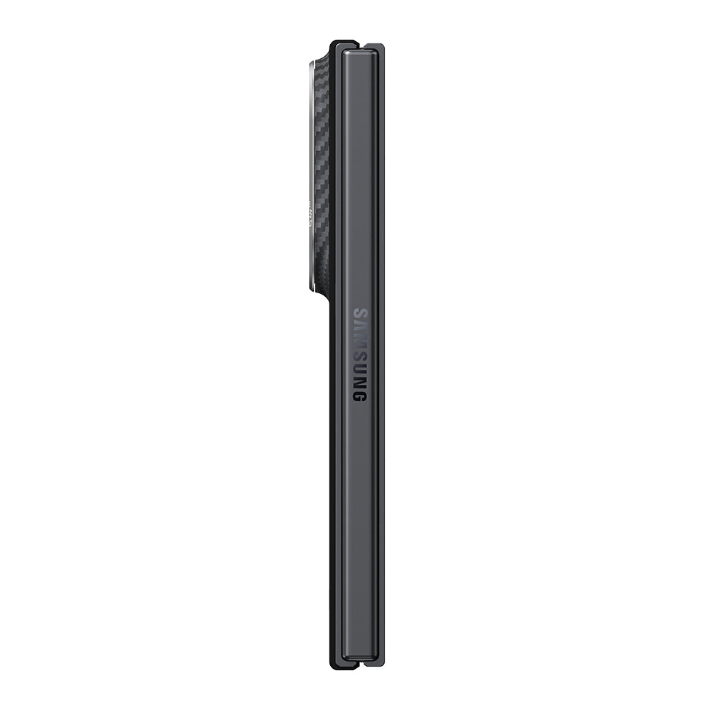 Galaxy Z Fold 8 Kılıf M-safe Şarj Özellikli 600D Aramid Karbon Fiber Pitaka Edge Serisi Black-Grey Twill Kapak Siyah-Gri