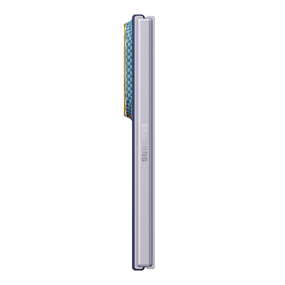 Galaxy Z Fold 8 Kılıf M-safe Şarj Özellikli Aramid Karbon Fiber Pitaka Sunset 2.0 California Dream Serisi Kapak Mavi-Kahverengi