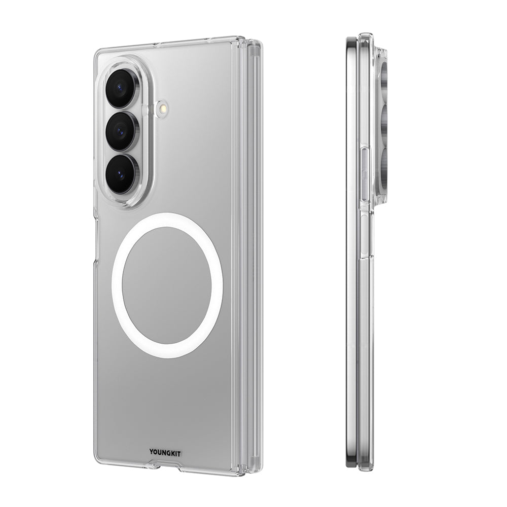 Galaxy Z Fold 8 Kılıf M-safe Şarj Özellikli Youngkit Clear Serisi Kapak Şeffaf