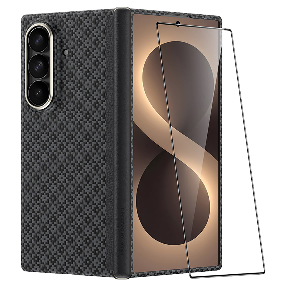 Galaxy Z Fold 8 Ultra Benks ArmorAir ArmorGrid Grand Combo Üçlü Aksesuar Seti (Ön Arka Kevlar Karbon Kapak + Ekran Koruyucu) Siyah