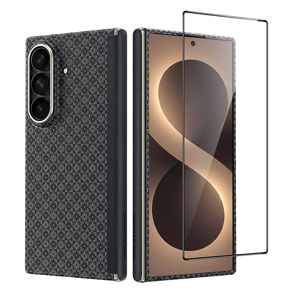 Galaxy Z Fold 8 Ultra Benks ArmorAir ArmorGrid Grand Combo Üçlü Aksesuar Seti (Ön Arka Kevlar Karbon Kapak + Ekran Koruyucu) Siyah