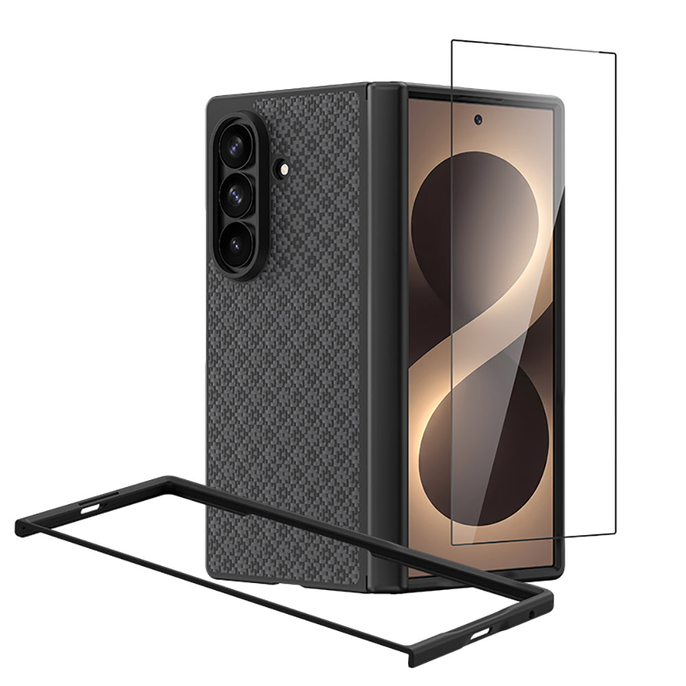 Galaxy Z Fold 8 Ultra Benks ArmorPro ArmorGrid Grand Combo Üçlü Aksesuar Seti (Ön Arka Kevlar Karbon Kapak + Ekran Koruyucu) Siyah