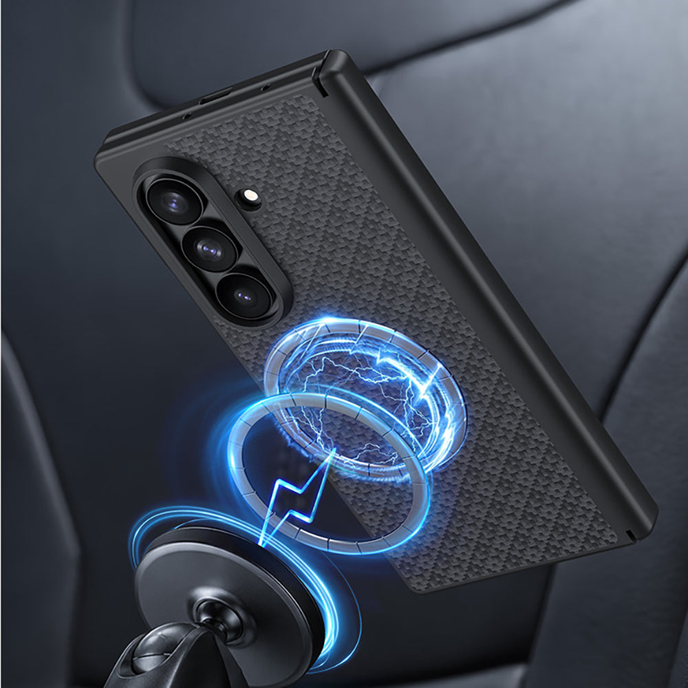 Galaxy Z Fold 8 Ultra Benks ArmorPro ArmorGrid Grand Combo Üçlü Aksesuar Seti (Ön Arka Kevlar Karbon Kapak + Ekran Koruyucu) Siyah