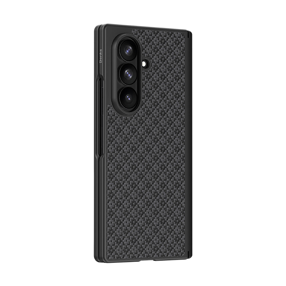 Galaxy Z Fold 8 Ultra Benks ArmorPro ArmorGrid Grand Combo Üçlü Aksesuar Seti (Ön Arka Kevlar Karbon Kapak + Ekran Koruyucu) Siyah
