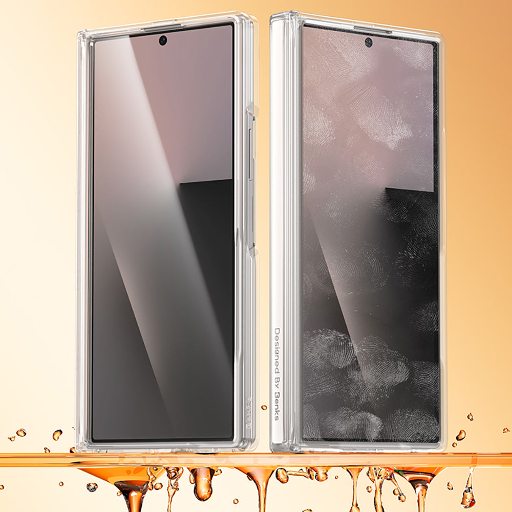 Galaxy Z Fold 8 Ultra Benks Crystal Grand Combo Üçlü Aksesuar Seti (Ön Arka Şeffaf Kapak + Ekran Koruyucu) Şeffaf