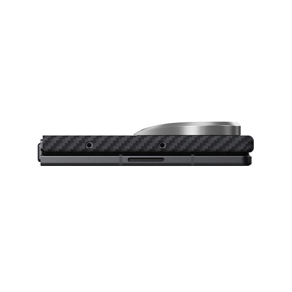Galaxy Z Fold 8 Ultra Kılıf M-safe Şarj Özellikli 600D Aramid Karbon Fiber Pitaka Edge Serisi Black-Grey Twill Kapak Siyah-Gri