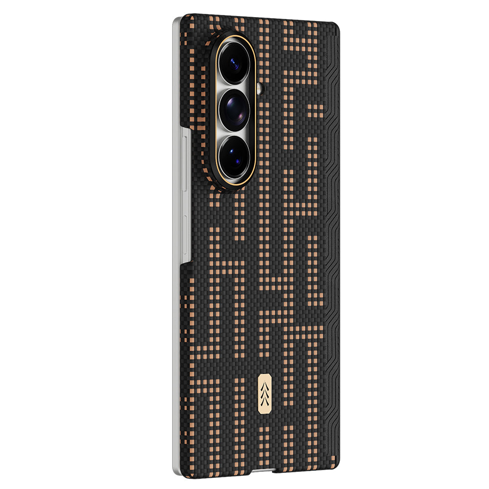 Galaxy Z Fold 8 Ultra Kılıf M-safe Şarj Özellikli Raptic Aramid SkinPro Serisi Karbon Kapak Siyah