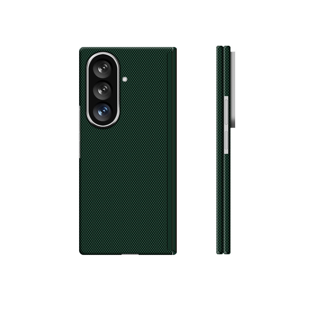 Galaxy Z Fold 8 Ultra Kılıf M-Safe Şarj Özellikli Zore Paris Zerre Sert PC Kapak Koyu Yeşil