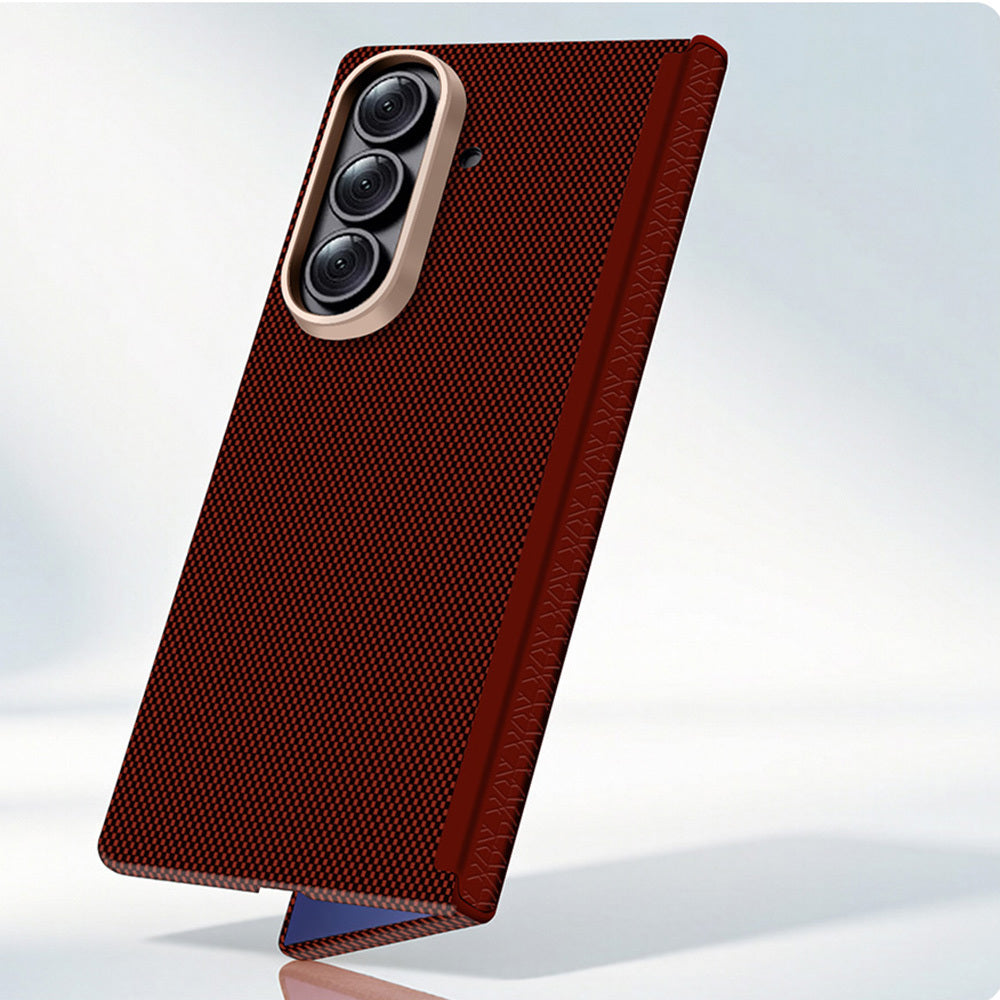 Galaxy Z Fold 8 Ultra Kılıf M-Safe Şarj Özellikli Zore Paris Zerre Sert PC Kapak Bordo