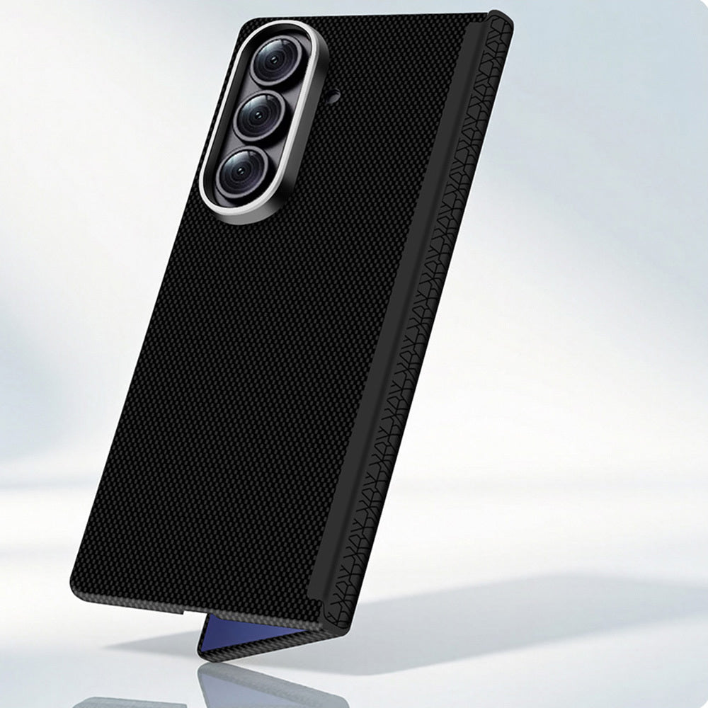 Galaxy Z Fold 8 Ultra Kılıf M-Safe Şarj Özellikli Zore Paris Zerre Sert PC Kapak Siyah