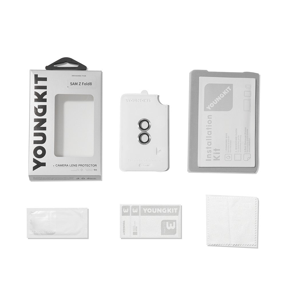 Galaxy Z Fold 8 Youngkit Alloy Original Parlama Önleyici Kamera Lens Koruyucu + Kolay Uygulama Aparatlı Şeffaf