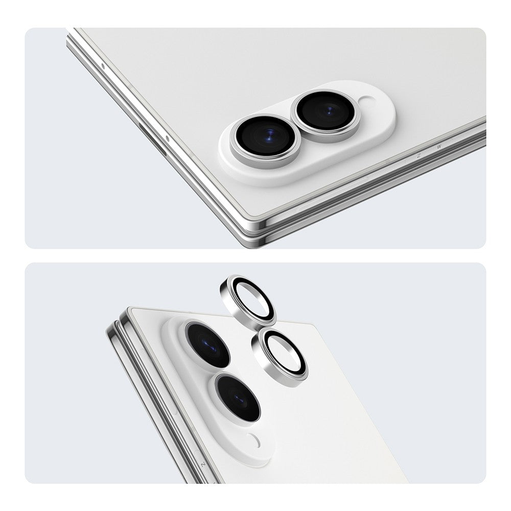 Galaxy Z Fold 8 Youngkit Alloy Original Parlama Önleyici Kamera Lens Koruyucu + Kolay Uygulama Aparatlı Gümüş