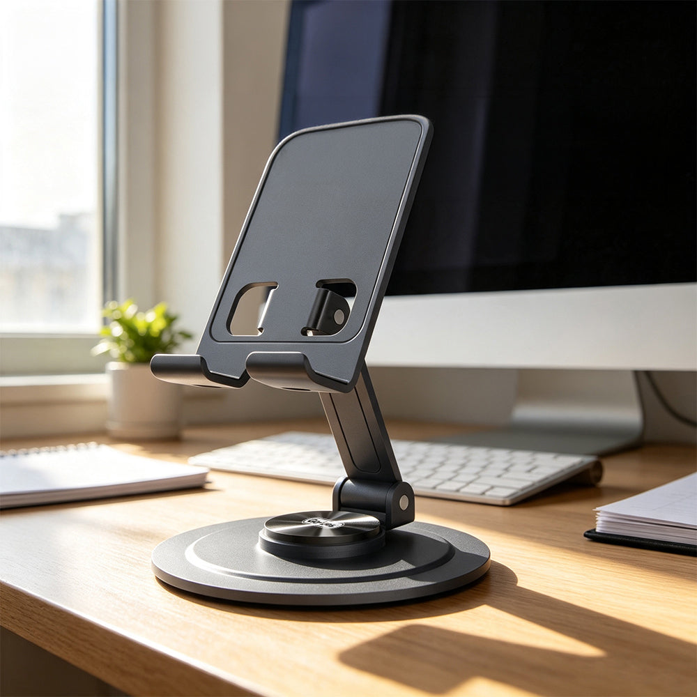 Go Des GD-HD371 Ayarlanabilir Katlanabilir 360 Derece Dönebilen Telefon ve Tablet Standı Gri