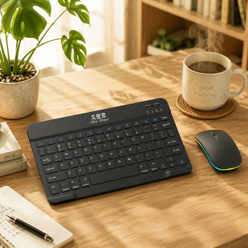Go Des GD-KB323 Ergonomik 2in1 Bluetooth Bağlantılı Kablosuz Klavye ve Mouse Seti Siyah