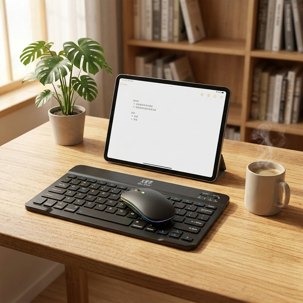 Go Des GD-KB323 Ergonomik 2in1 Bluetooth Bağlantılı Kablosuz Klavye ve Mouse Seti Siyah