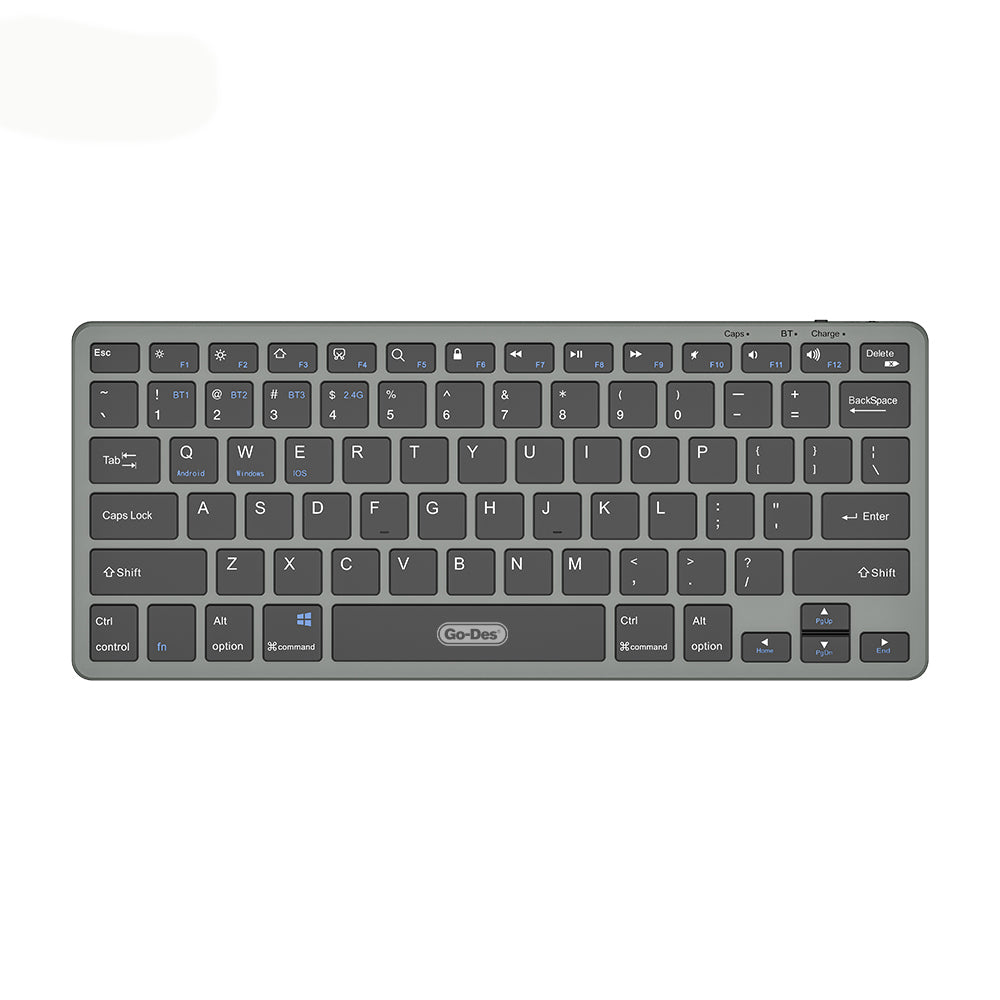 Go Des GD-KB325 Sessiz Tuş Tasarımlı Bluetooth Bağlantılı Kablosuz Klavye Siyah