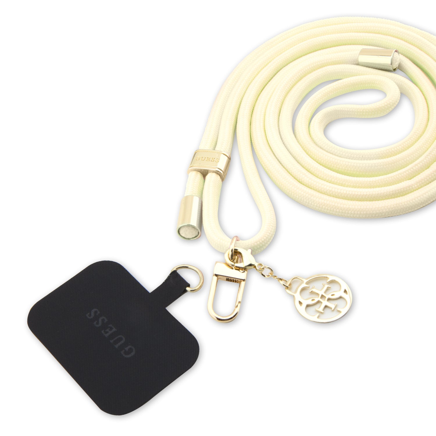 GUESS Metal Logolu Cep Telefonu Askı İpi Krem