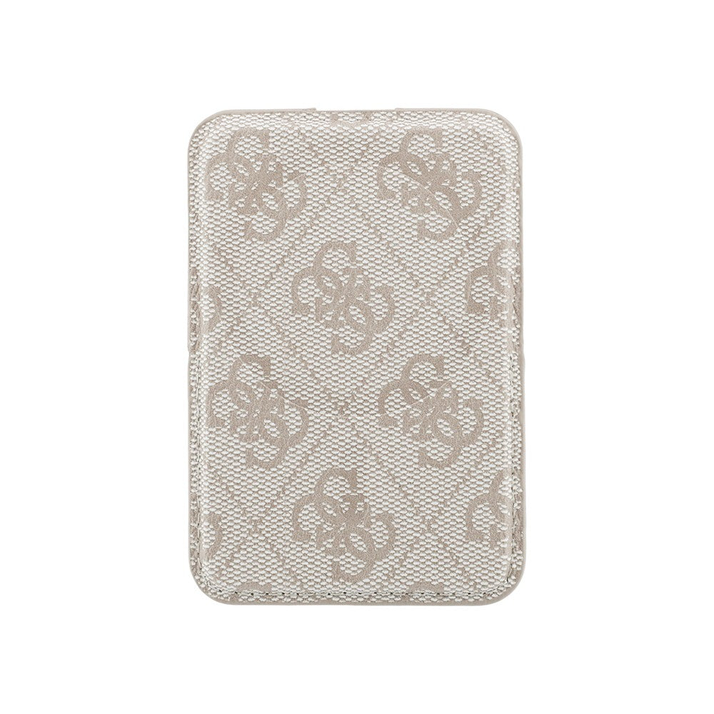 Guess Orjinal Lisanslı 4G Desenli Yazı Logolu Pop-up Magnetik Standlı PU Kartlık Pembe