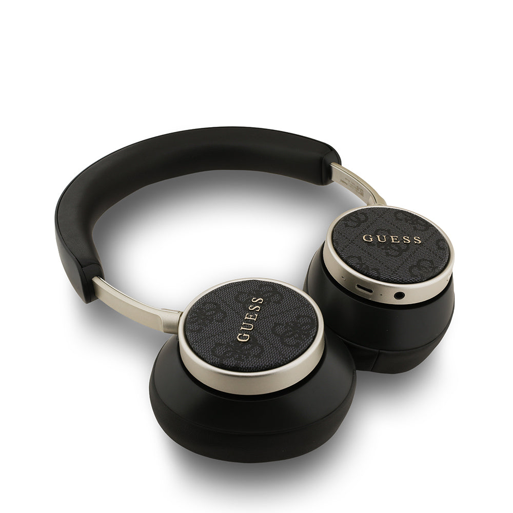 Guess Orjinal Lisanslı Ayarlanabilir 4G Desenli Metal Klasik Logolu Kulak Üstü Bluetooth Kulaklık Siyah