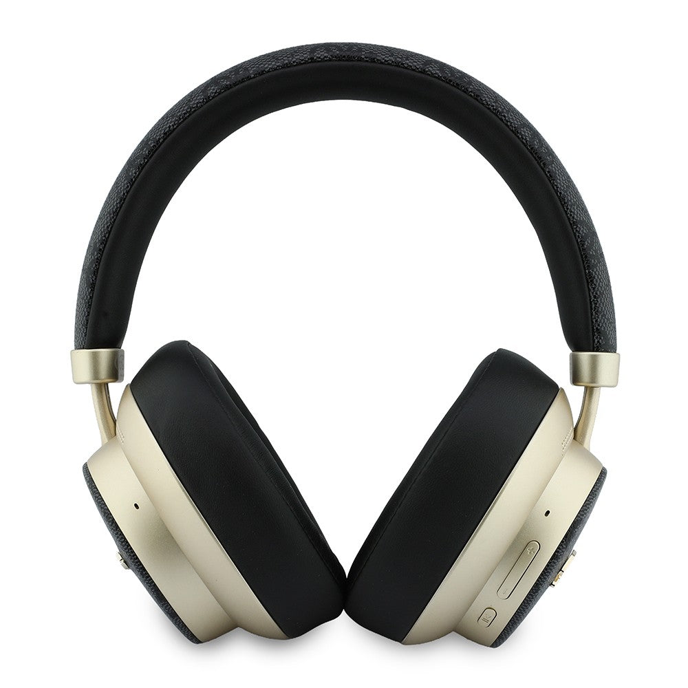 Guess Orjinal Lisanslı ENC PU 4G Desenli Metal Logolu Kulak Üstü Bluetooth Kulaklık v5.4 Siyah