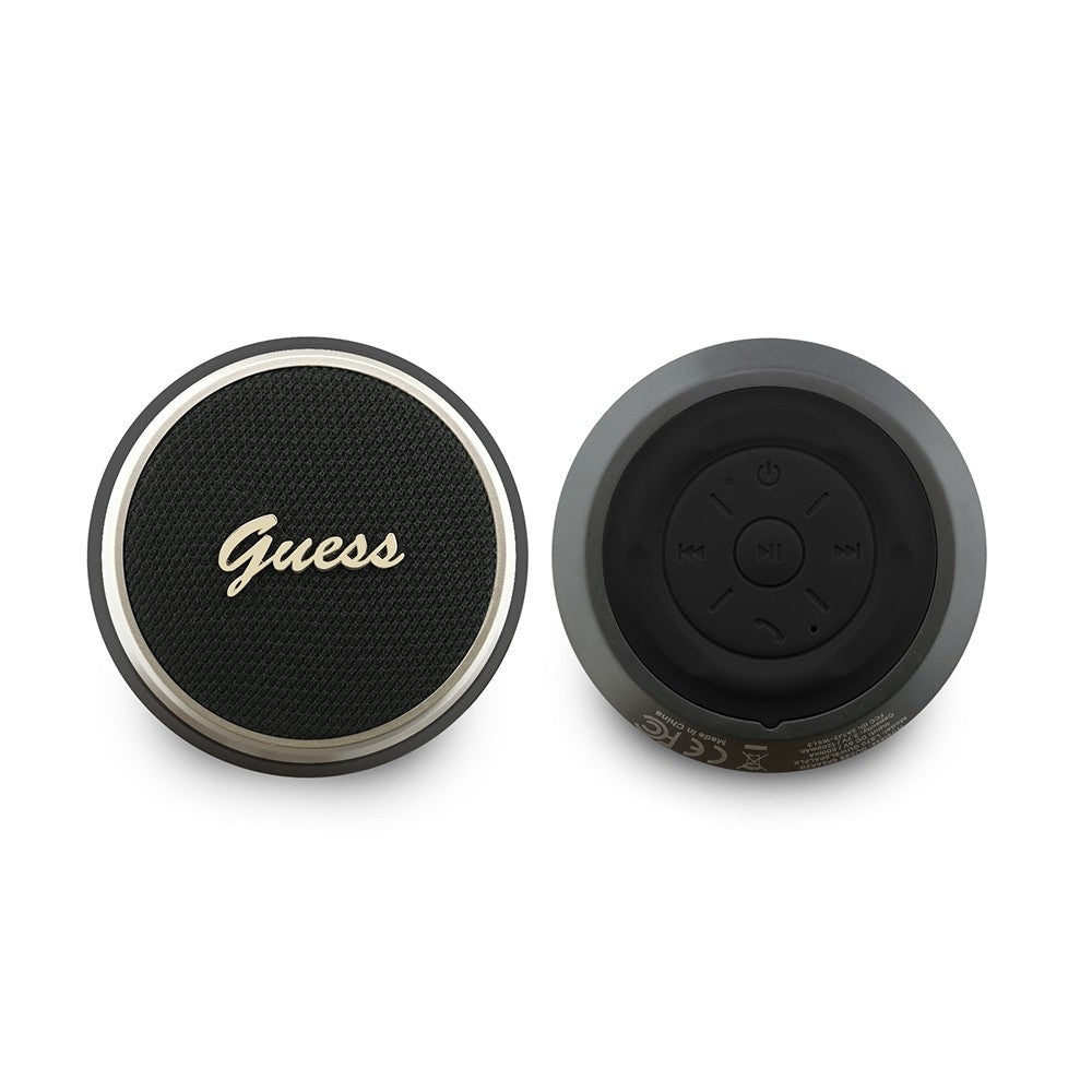 Guess Orjinal Lisanslı Metal Yazı Logolu Kulak Üstü Kulaklık ve Speaker Hoparlör 2in1 Set Siyah