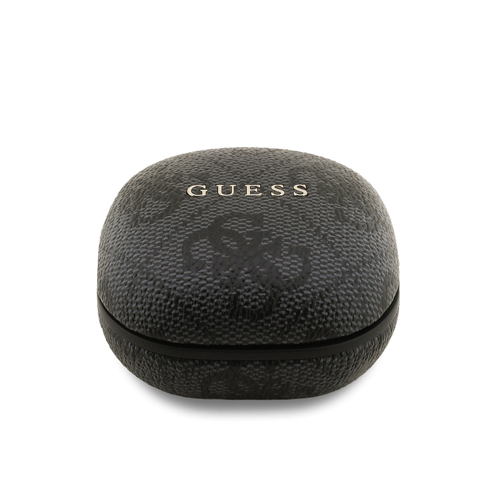 Guess Orjinal Lisanslı PU 4G Desenli Klasik Metal Yazı Logolu TWS Kulak İçi Bluetooth Kulaklık Siyah