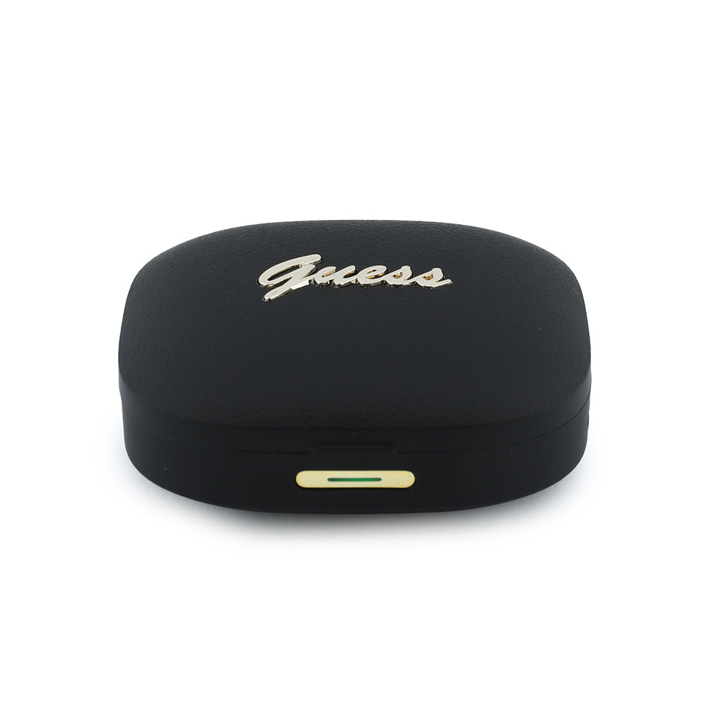 Guess Orjinal Lisanslı Script Metal Yazı Logolu TWS Kulak İçi Bluetooth Kulaklık Siyah