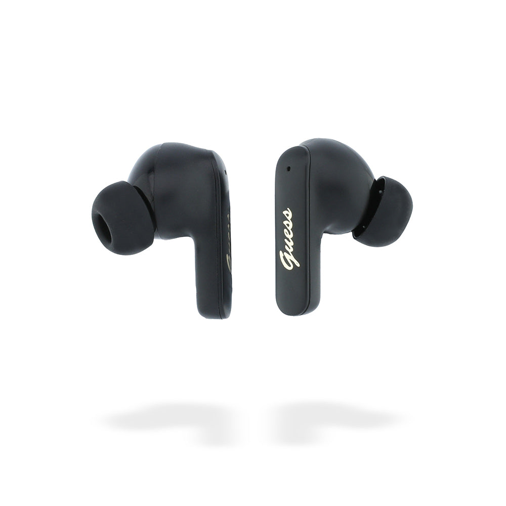 Guess Orjinal Lisanslı Script Metal Yazı Logolu TWS Kulak İçi Bluetooth Kulaklık Siyah