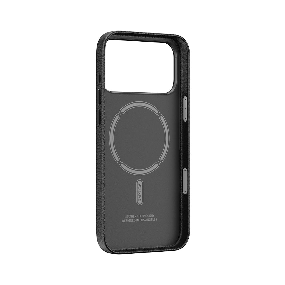 iPhone 17 Pro Kılıf M-Safe Şarj Özellikli Polimerik Deri Raptic Urban Nano Kapak Siyah