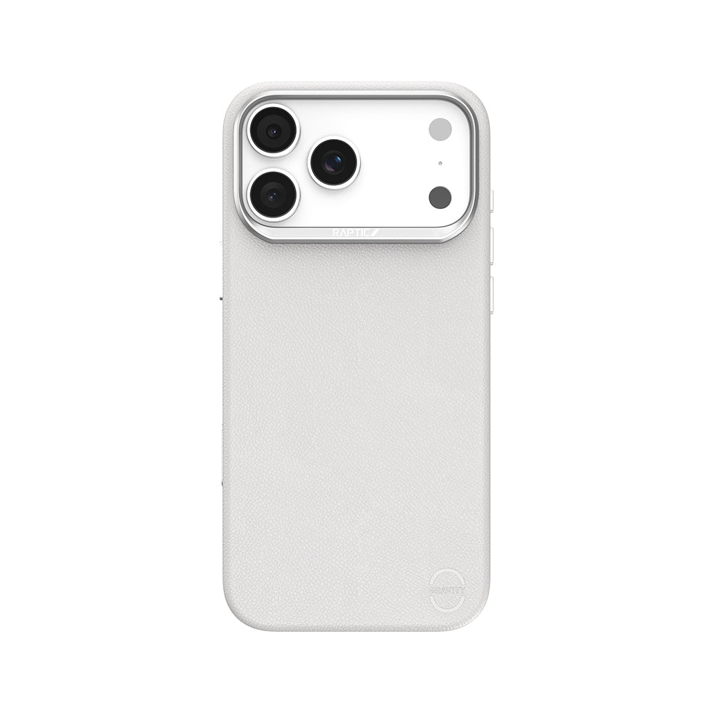 iPhone 17 Pro Kılıf M-Safe Şarj Özellikli Polimerik Deri Raptic Urban Nano Kapak Beyaz