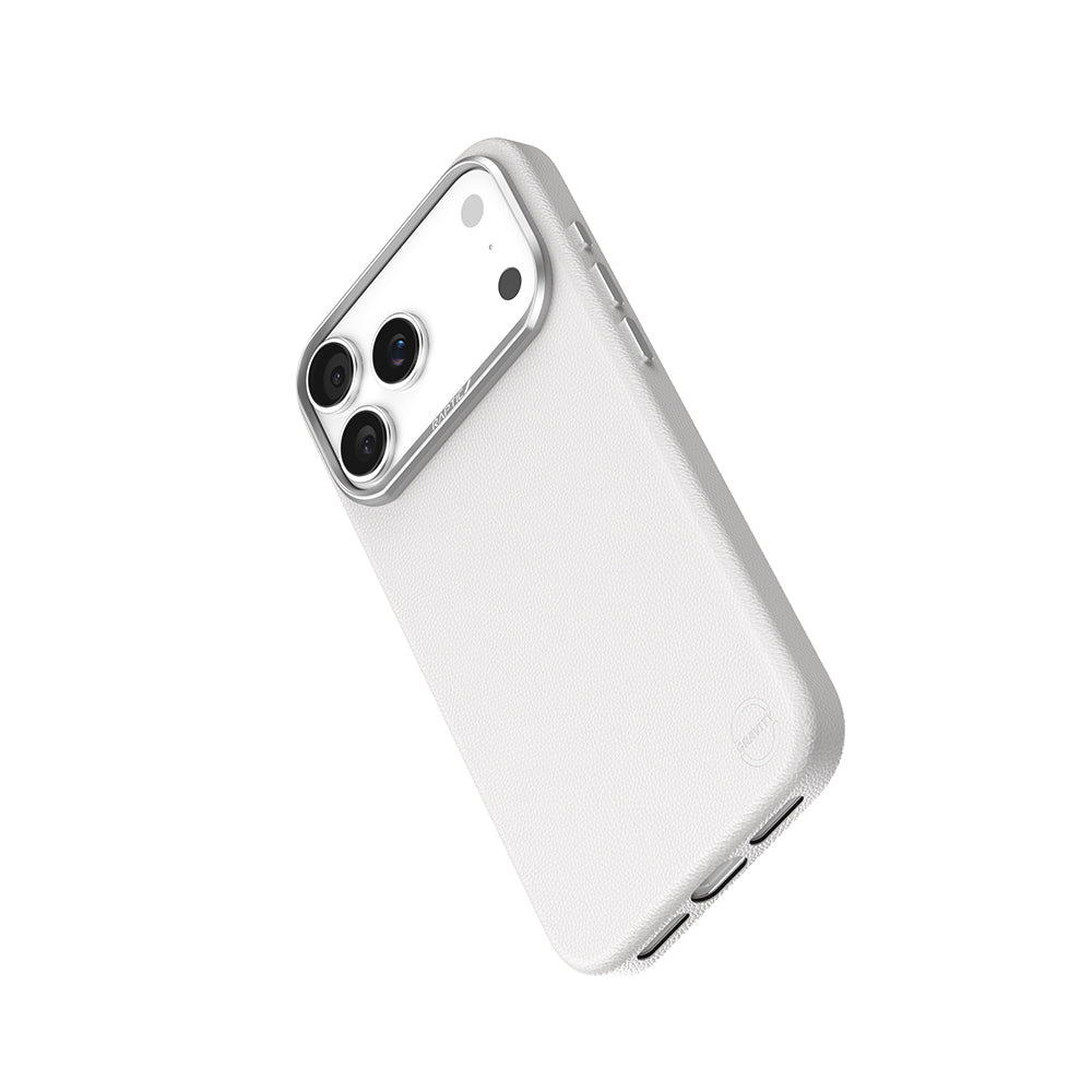 iPhone 17 Pro Kılıf M-Safe Şarj Özellikli Polimerik Deri Raptic Urban Nano Kapak Beyaz