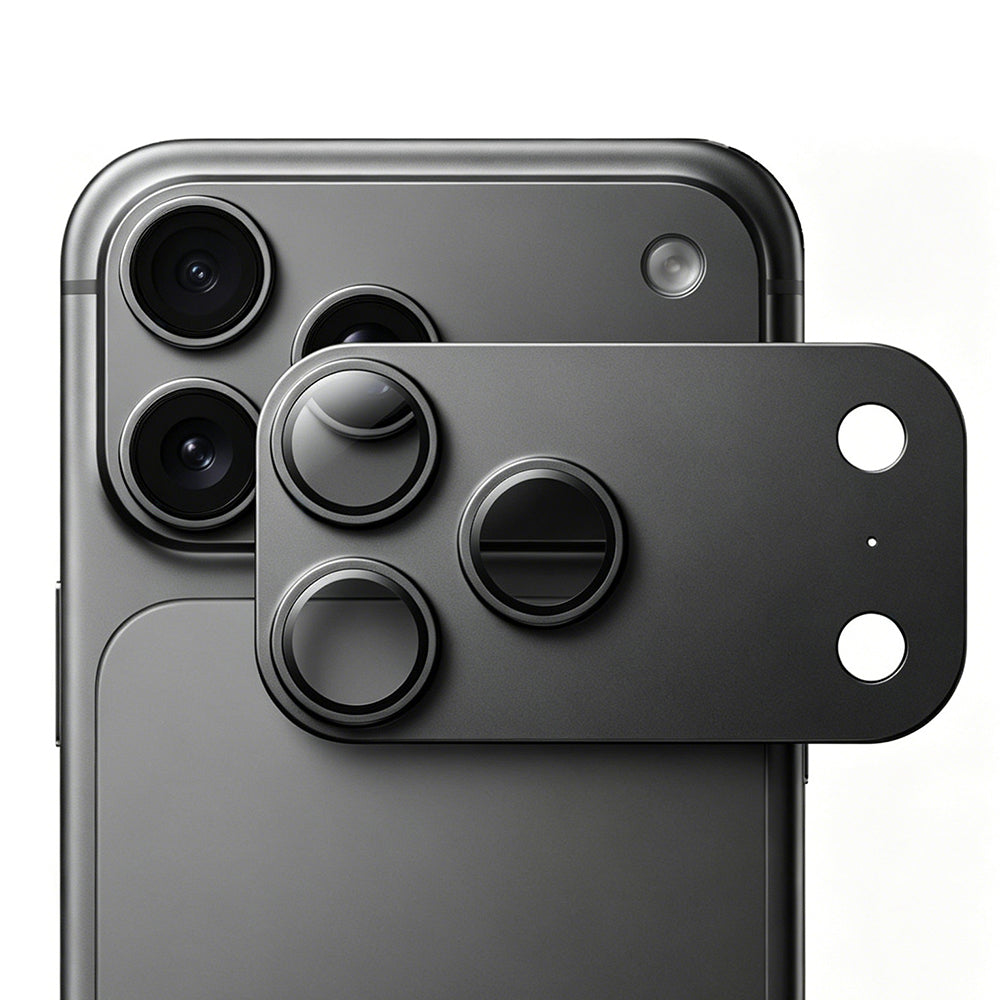 iPhone 18 Pro Max Mohseven Sapphire Alüminyum Safir Kamera Lens Koruyucu Koyu Gri