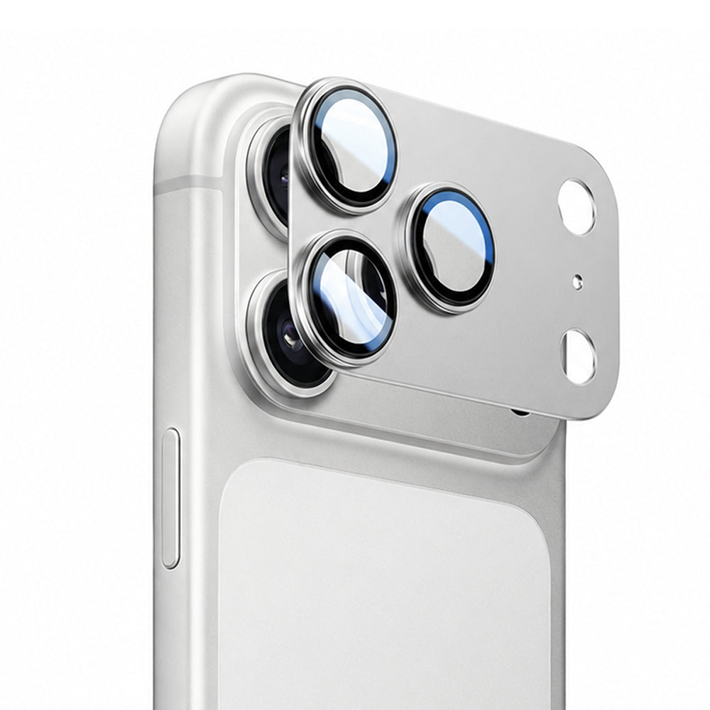 iPhone 18 Pro Max Mohseven Sapphire Alüminyum Safir Kamera Lens Koruyucu Gümüş